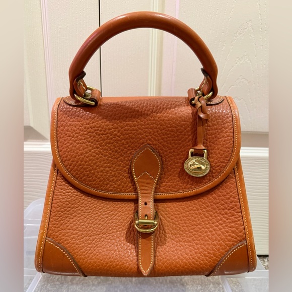 Dooney & Bourke Handbags - Vintage Dooney & Bourke Carpet Bag Small R47 Brown and Tan Purse Satchel Tote
